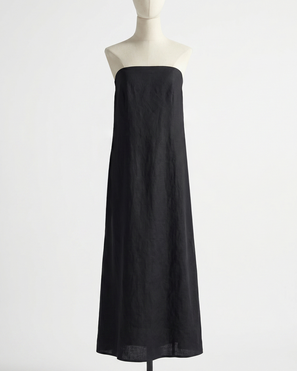 100% European Linen Strapless Maxi Dress